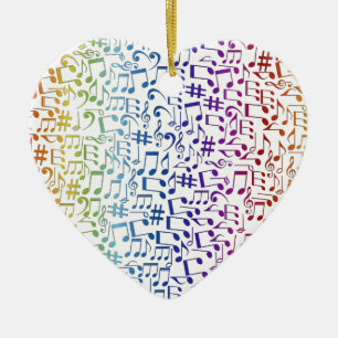 Dancing Colorful Music Notes Musician Music Lovers Ceramic Ornament