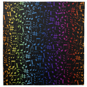 Dancing Colorful Music Notes Musician Music Lovers Cloth Napkin