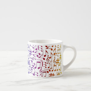 Dancing Colorful Music Notes Musician Music Lovers Espresso Cup