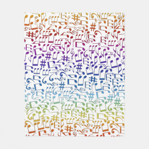 Dancing Colorful Music Notes Musician Music Lovers Fleece Blanket