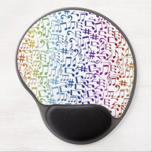 Dancing Colorful Music Notes Musician Music Lovers Gel Mouse Pad