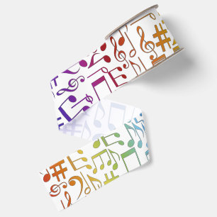 Dancing Colorful Music Notes Musician Music Lovers Grosgrain Ribbon