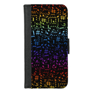 Dancing Colorful Music Notes Musician Music Lovers iPhone 8/7 Wallet Case