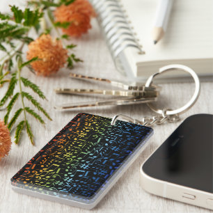 Dancing Colorful Music Notes Musician Music Lovers Keychain