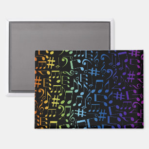 Dancing Colorful Music Notes Musician Music Lovers Magnet