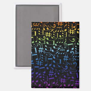 Dancing Colorful Music Notes Musician Music Lovers Magnet