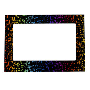 Dancing Colorful Music Notes Musician Music Lovers Magnetic Frame