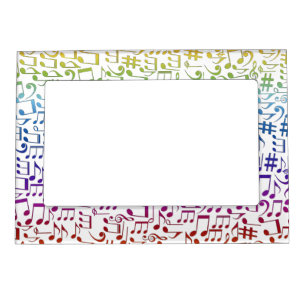 Dancing Colorful Music Notes Musician Music Lovers Magnetic Frame