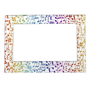 Dancing Colorful Music Notes Musician Music Lovers Magnetic Frame