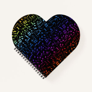 Dancing Colorful Music Notes Musician Music Lovers Notebook