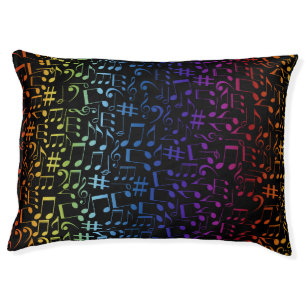Dancing Colorful Music Notes Musician Music Lovers Pet Bed