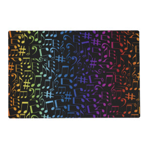 Dancing Colorful Music Notes Musician Music Lovers Placemat