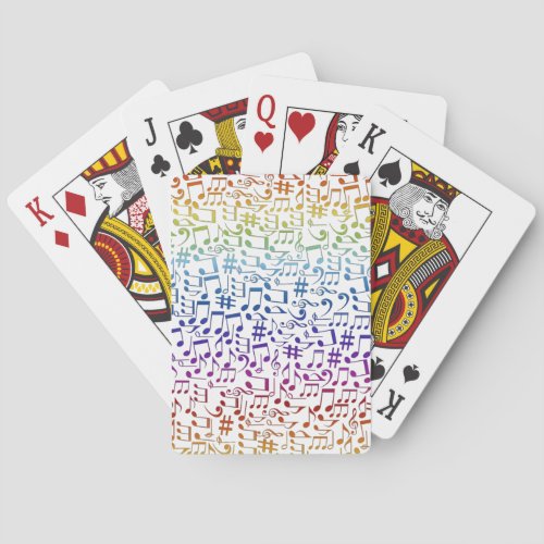 Dancing Colorful Music Notes Musician Music Lovers Poker Cards
