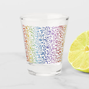 Dancing Colorful Music Notes Musician Music Lovers Shot Glass