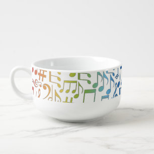 Dancing Colorful Music Notes Musician Music Lovers Soup Mug