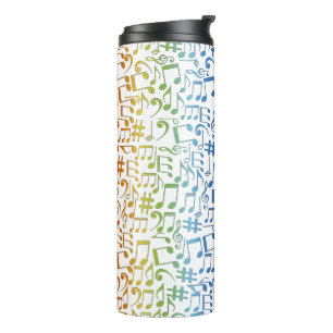 Dancing Colorful Music Notes Musician Music Lovers Thermal Tumbler