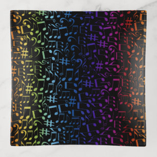 Dancing Colorful Music Notes Musician Music Lovers Trinket Tray