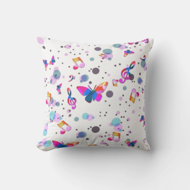 Dancing Colorful Music Outdoor Pillow (Front)