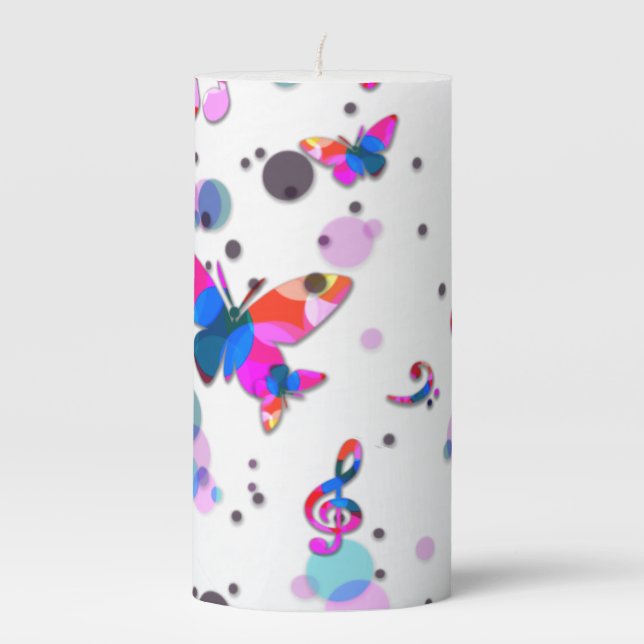 Dancing Colorful Music Pillar Candle (Front)