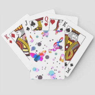Dancing Colorful Music Poker Cards