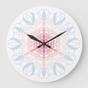 Dancing Colors Abstract Flower Large Clock