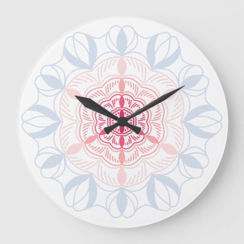 Dancing Colors Abstract Flower Large Clock