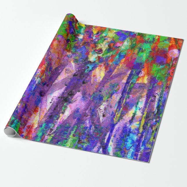 Dancing Colors Artistic Wrapping Paper (Unrolled)