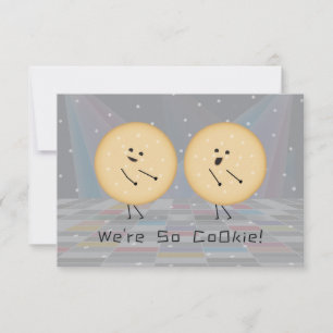 Dancing Cookies Kids Valentines Day Card Gray