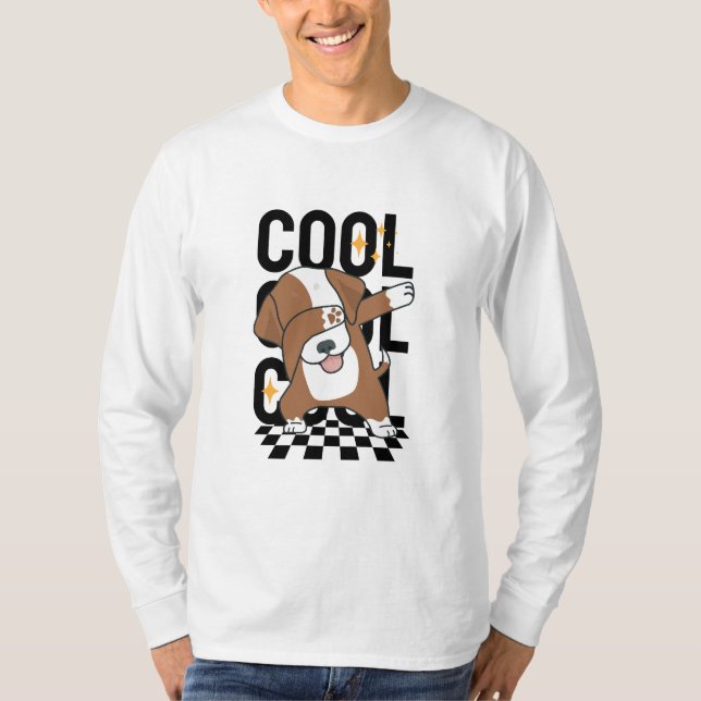 Dancing Cool Puppy Long Sleeve T-Shirt (Front)