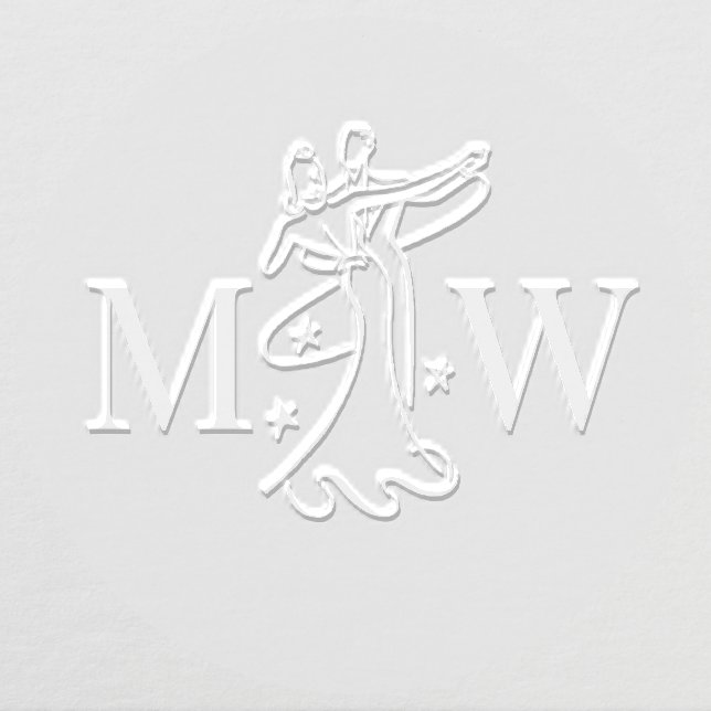 Dancing Couple #1 Wedding 2 Initial Monogram Embosser (Design)