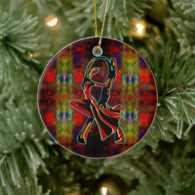 Dancing couple ceramic ornament (Tree)