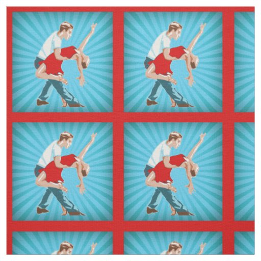 Dancing Couple Latin Salsa Disco Dance Fabric