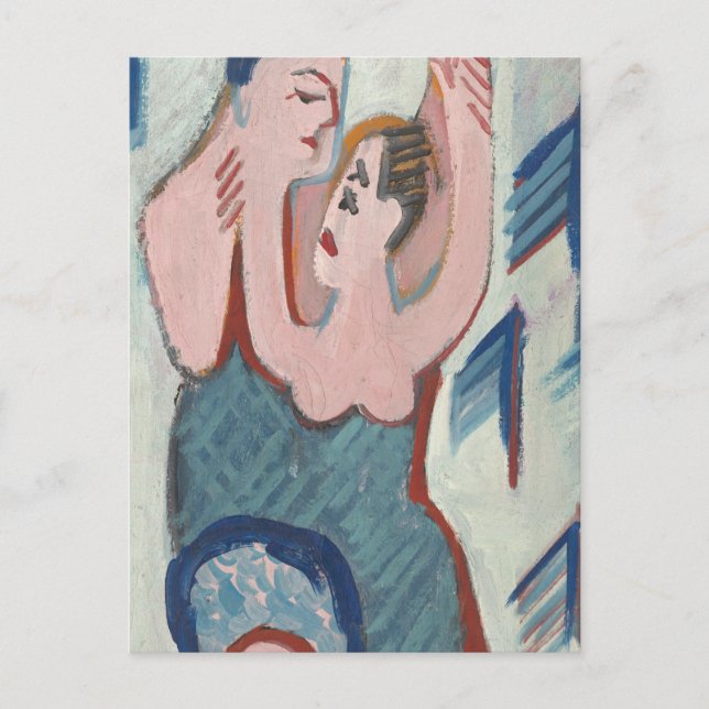 Dancing Couple Modern Art Postcard (Front)