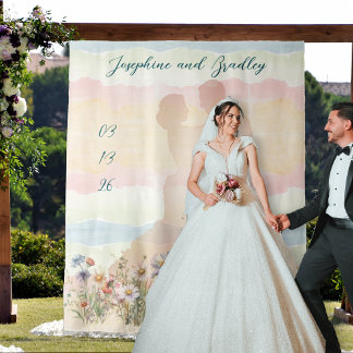 Dancing Couple Personalized Wedding Backdrop