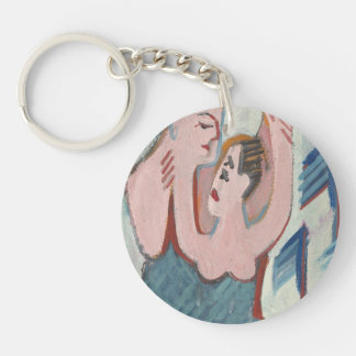 Dancing Couple Romantic Customizable Round Acrylic Keychain