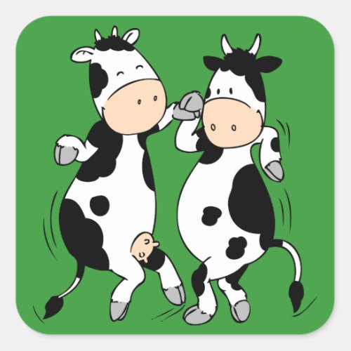 Dancing Cows mooviestars Square Sticker