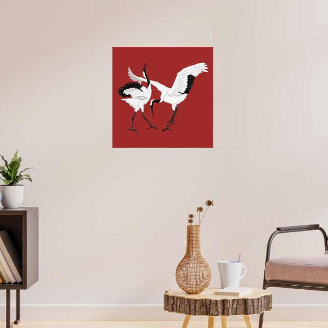 Dancing Cranes Poster (Living Room 3)