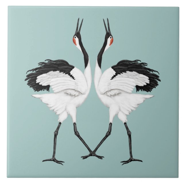 Dancing Cranes Tile (Front)