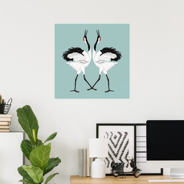 Dancing crested cranes  poster (Home Office)