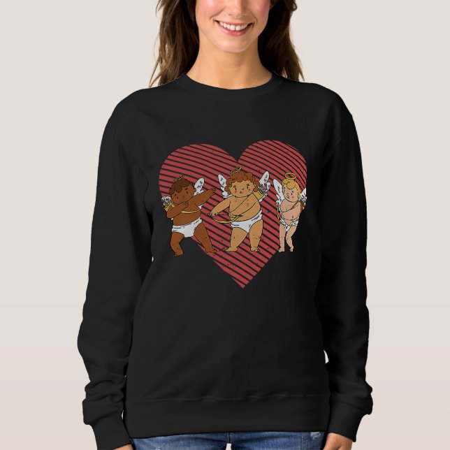 Dancing Cupids Dance Challenge Valentine's Day Cou Sweatshirt (Front)