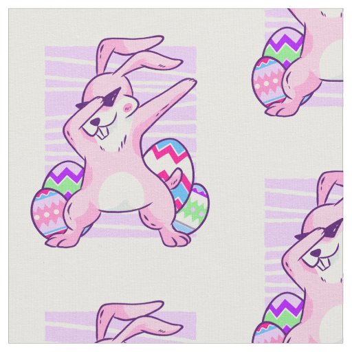 dancing dabbing easter bunny fabric