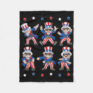 Dancing Dabbing Uncle Sam 4th Of July Boys Girls K Fleece Blanket