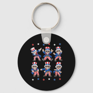 Dancing Dabbing Uncle Sam 4th Of July Boys Girls K Keychain
