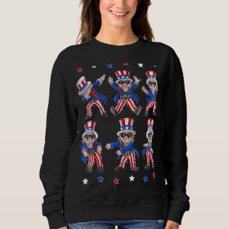 Dancing Dabbing Uncle Sam 4th Of July Boys Girls K Sweatshirt