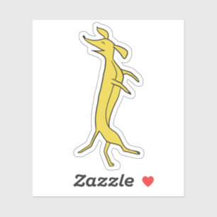 Dancing dachshund sticker