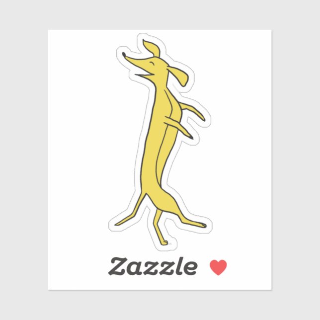 Dancing dachshund sticker (Sheet)