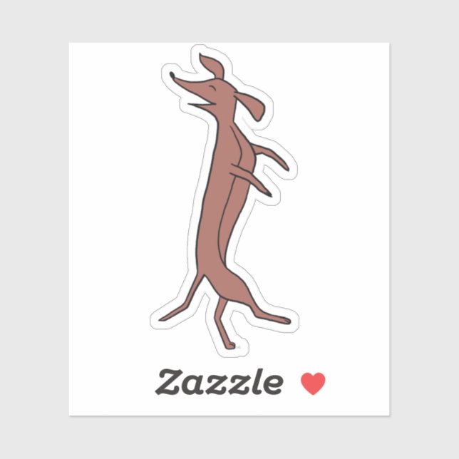 Dancing dachshund sticker (Sheet)