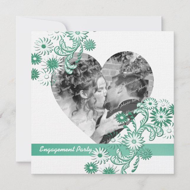 Dancing Daisies Engagement Party and Photo Invitation (Front)