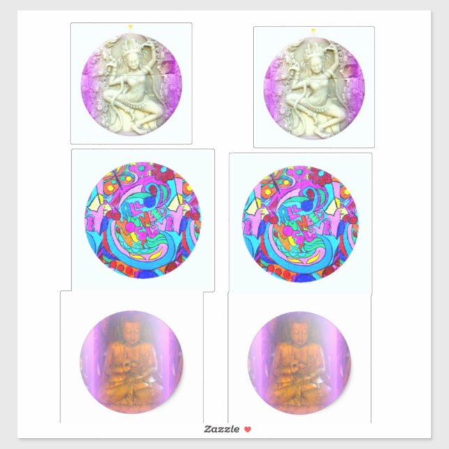 dancing dakini, buddha, hippie love sticker (Sheet)