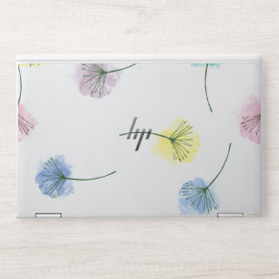 Dancing Dandelions   Watercolor Floral Pattern HP Laptop Skin